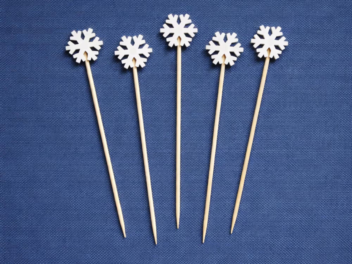 Holiday Host Kit from Sip & Shell: snowflake cocktail picks