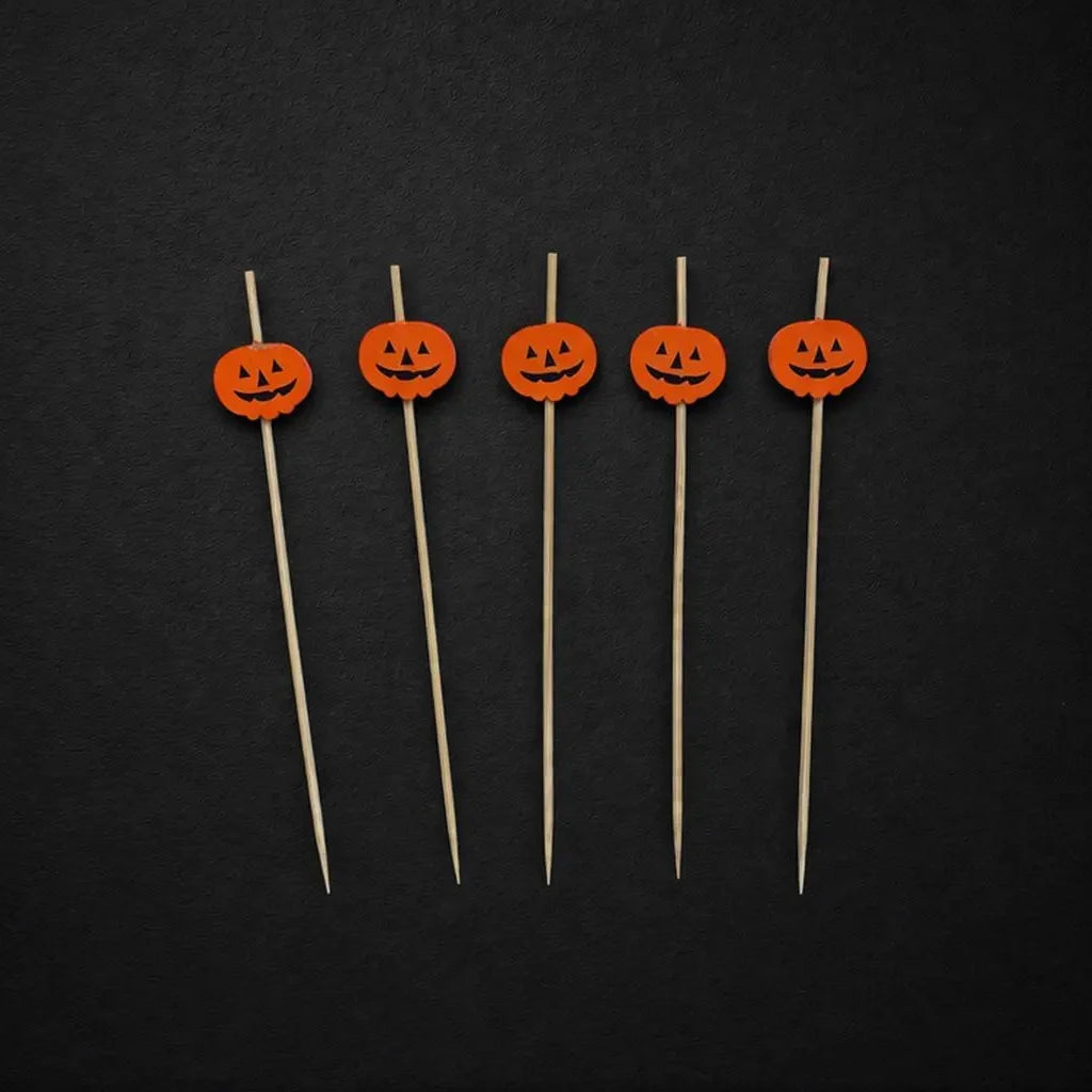 Halloween Bar Kit from Sip & Shell: pumpkin cocktail picks