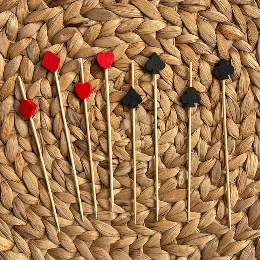 Close-up detail of casino cocktail picks