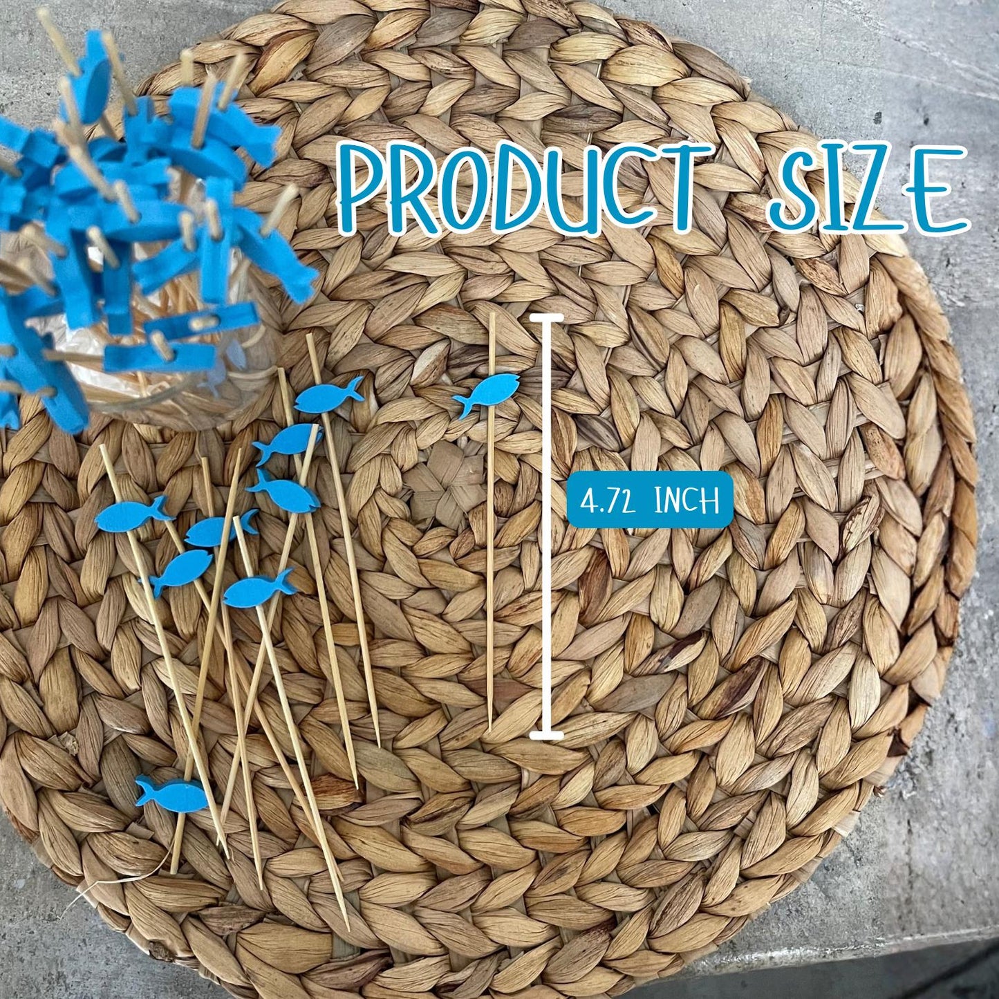 Fish Cocktail Picks, Bamboo Ocean Party Decor