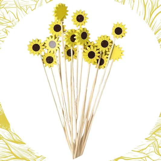 Sunflower picks garnishing a summer drink
