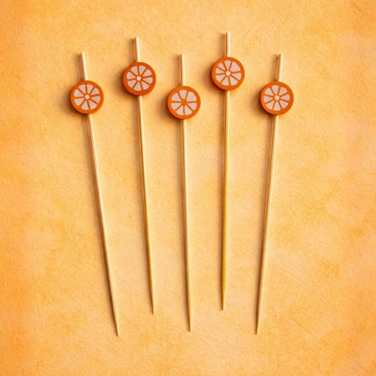 Orange cocktail picks by Sip & Shell – citrus drink garnish