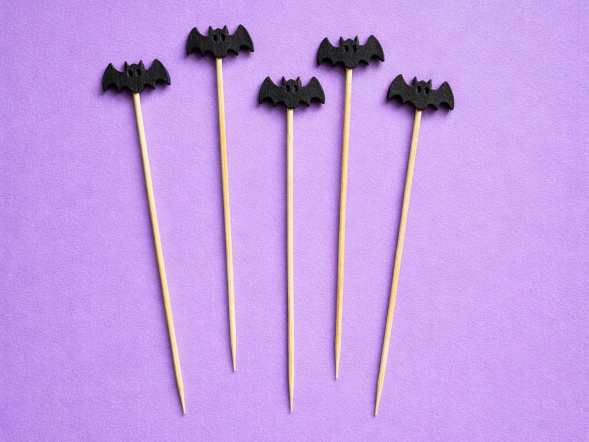 Halloween Bar Kit from Sip & Shell: bat cocktail picks