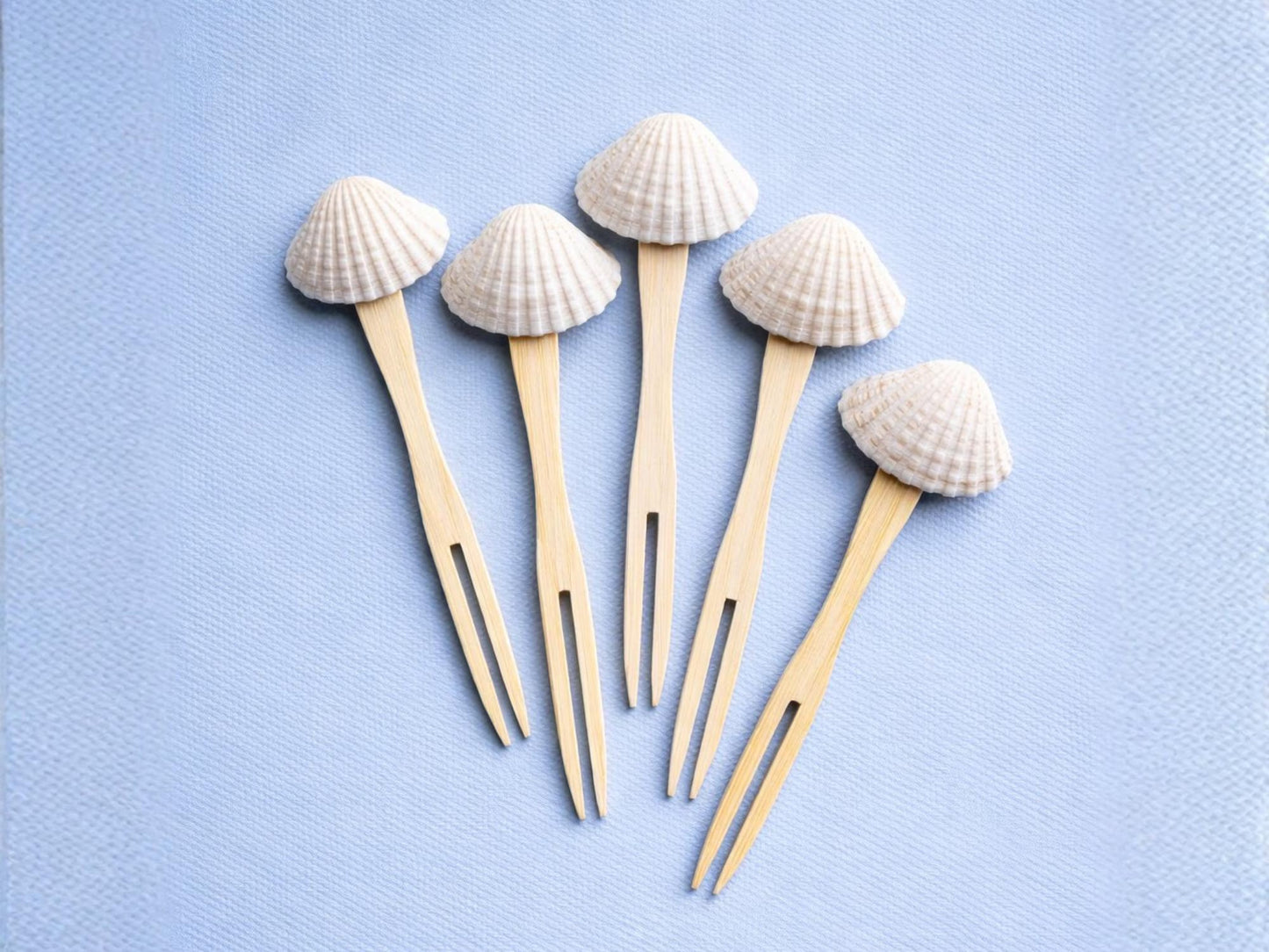 Coastal Party Kit from Sip & Shell: shell mini appetizer forks