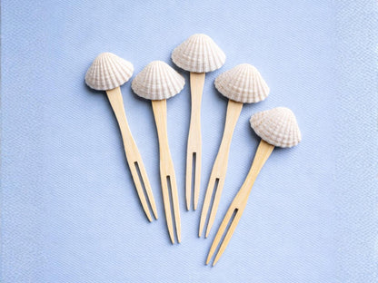 Coastal Party Kit from Sip & Shell: shell mini appetizer forks