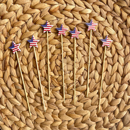 American Flag Star Cocktail Picks