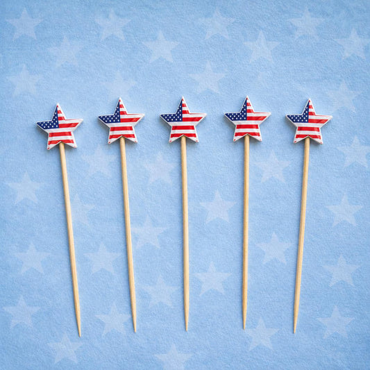 American Flag Star Cocktail Picks