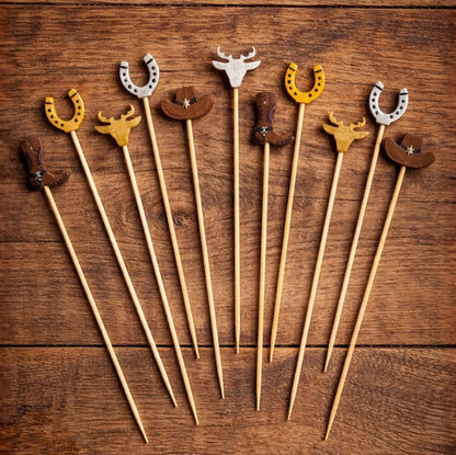 Western cowboy cocktail picks by Sip & Shell