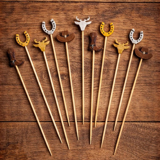 Western cowboy cocktail picks by Sip & Shell