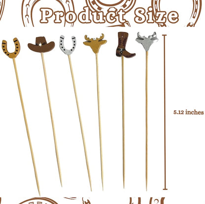 Western cowboy cocktail picks by Sip & Shell